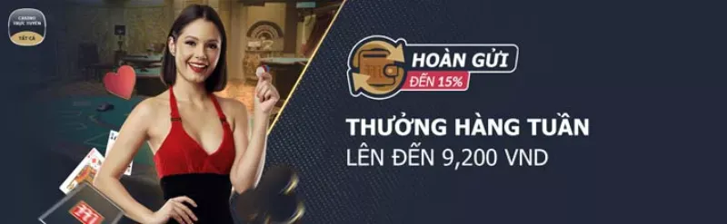 Thưởng nóng mỗi tuần tại Live Casino M88